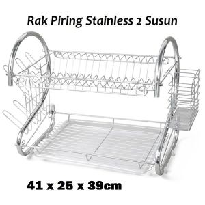 RAK PIRING 2 SUSUN / RAK PIRING BESI 2 SUSUN / RAK PIRING PRAKTIS / RAK DAPUR MULTIFUNGSI
