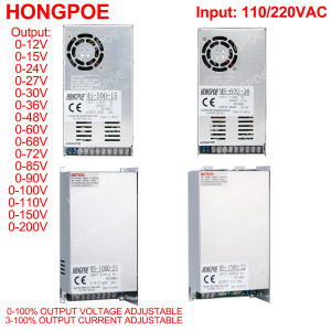 500W 600W 1000W 1500W Adjustable Power Supply 0-12V 15V 24V 36V 48V 60V 72V 85V 90V 110V 150V 200V 110/220V Ac To Dc Smps