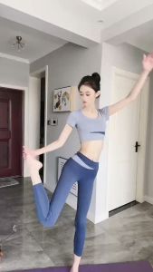 8ZX SPORT ชุดโยคะหญิง ความรู้สึกระดับไฮเอนด์ วิ่ง กีฬา แขนสั้น หญิง แห้งเร็ว ชุดฝึกออกกำลังกาย ชุดชั้นในกีฬา วิ่งตอนเช้า เสื้อกีฬาผู้หญิง เสื้อรัดกล้ามเนื้อ เสื้อที่เป็นเส้น เสื้อยืดผู้หญิง เสื้อผ้า Yoga Women Lady Clothing[207]