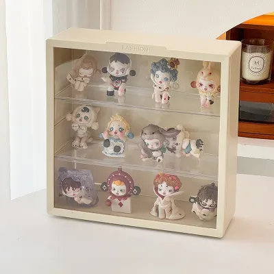 Transparent Labubu Vinyl Toy Display Box Wall Hanging Plush Doll Storage Organizer Display Stand Collectible Blind Box Storage