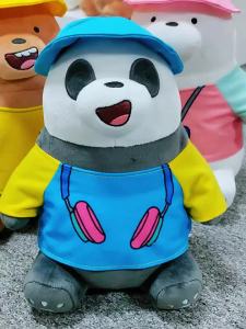 Đồ chơi nhồi bông We Bare Bears gối búp bê dễ thương mềm mại trang phục đi chơi quà tặng cho trẻ em