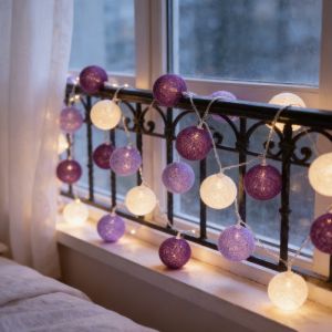 10/20LED String Lights Battery Cotton Balls Christmas Garland Fairy Light Novelty Lamp Chain for Home Wedding Party Decoration
