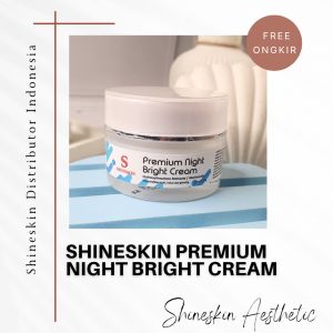 Shineskin Skincare Premium Bright Night Cream Malam Gratis Ongkir