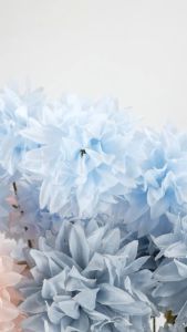 BallMan Panjang Bunga Pompom Bulat Dandelion Isi 3 Kelopak Krisan Flower Tangkai Panjang 65cm Artificial Hiasan Pesta Pernikahan Dekorasi Bucket Ruang Tamu Kamar Rumah Cafe Hotel Premium Import Berkualitas Artifisial