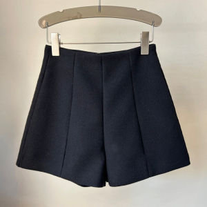 Stylish High Waist A-Line Wide Leg Trousers Wool