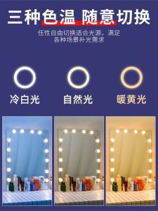 Portable Bathroom Makeup Mirror Light Suction Cup LED Bulb No Drilling Required Vanity Lighting Portable Fill Light