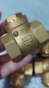 เช็ควาล์วแนวนอน(ทองเหลือง)เกลียวในสองด้าน สวิงเช็ควาล์ว Check Valve เช็ควาล์วทองเหลือง วาล์วกันย้อน