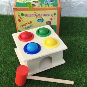 Đồ Chơi Hộp Đập Bóng Búa Gỗ Và 4 Bóng Cho Bé Xương Rồng Nhỏ