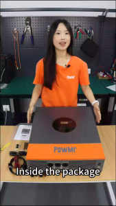 PowMr 6.5KW/12KW On Grid/Off Grid Hybrid Solar Inverter 48V 230V Pure Sine Wave 150A MPPT Solar Charger 500V PV Input Battery-Free Operation Can Parallel Up To 9 Units