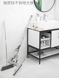 【Ready stock】 304 Stainless Steel Wall Mount Mop and Broom Holder Punch Free Waterproof Anti Rust Clip Hanger Multifunctional Household Cleaning Tool Storage Organizer for Indoor Outdoor Home Use