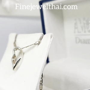 Finejewelthai-จี้เงินแท้ ดีไซน์ทรงหัวใจ เลือกฝังเพชรสังเคราะห์หรือพลอยแท้ได้-P1029cz/gem