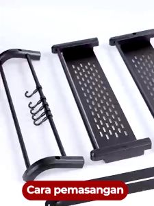 Rak Dinding Kamar Mandi Stainless Steel Hitam Rak Sabun Kamar Mandi Rak Handuk Kamar Mandi