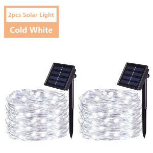 Solar String Lights Outdoor Solar Lights Fairy Christmas Lamp Garland For Terrace Courtyard Porch Garden Party Tree Decoration