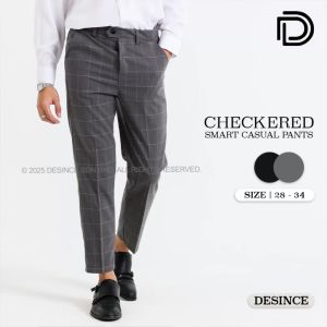 🇲🇾 DESINCE 😎 MEN CHECKERED PANT LONG PANTS FORMAL TROUSERS SMART CASUAL OFFICE SELUAR PANJANG LELAKI SLACK MP 112