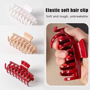 New Soft Silicone Hair Claw Clips for Women Non Fragile Bendable Shark Clip Anti Drop Hairpin Headgear Does Not Hurt Hair