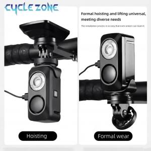 Bicycle Light with Horn Wireless Remote Hoisting Cycling Light Type-C Rechargeable Front Lamp MTB Road Bike Headlight Flashlight