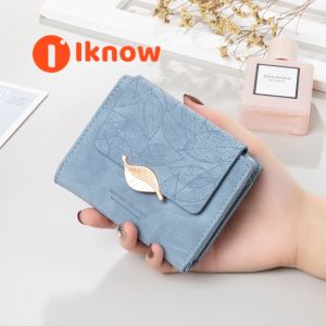 I know Elegant Leaf Design Leather Wallet for Women - Compact & Stylish Card Holder with Coin Pocket 2025 New