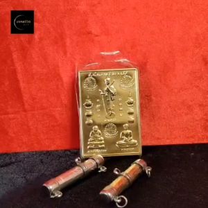 ตระกรุดแผ่นเงิน ตระกรุดแผ่นทอง 3พระอรหันต์แห่งโชคลาภ พระสีวลี พระอุปคุต พระสังกัจจายน์