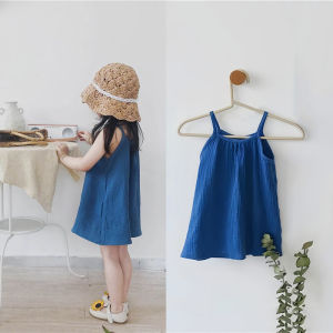 Summer Breathable Baby Girl One-Piece Dress Cotton Princess Muslin Dress For 0-4Yrs 2025 Kids Clothes Sleeveless Girls Sundress