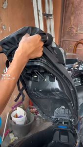 Sarung jok motor beat/vario/nmax/pcx/scoopy tinggal pakai tanpa staples press timbul bahan tebal zeus