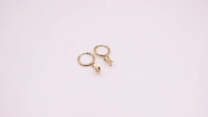 Stainless Steel Hoop Earrings Trendy Cartoon Strawberry Cherry Pendants Women Girls Round Huggie Earrings Dangles Party Jewelry
