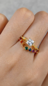 Gems Beauty Lab Alexandrite Engagement Rings Rose Gold Filled 925 Sterling Silver Wedding Bands Ring Prong Setting Fine Jewelry