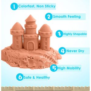 2kg Kinetic Play Sand Kits with 72pcs Tools Set Space Magic Activities Sands for Kids Children Toy