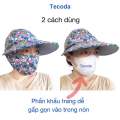 Mũ Chống Nắng Nữ Hở Chóp Có Chun Điều Chỉnh Kèm Khẩu Trang Che Mặt Thoáng Khí Chống Tia Uv. 