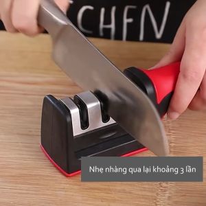 Dụng cụ mài dao kéo đa năng mài dao cầm tay 3 cấp độ có tay cầm chắc chắn tiện lợiAn Toàn khi Sử Dụng-HAUSE