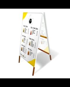 Stand Banner Rangka Banner Kayu Bongkar Pasang Ukuran T100cm x L50cm / T120cm x L60cm