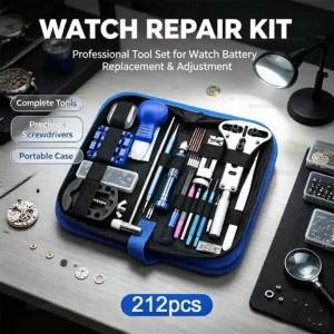 212 Pcs Watch Opener Repair Tool Kit Watch Case Back Remover Strap Link Remover Screwdriver Repair Tools for Watchmakers
