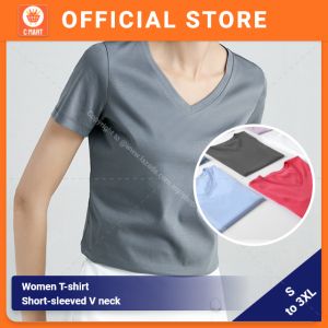 V Neck Women T-shirt Short Sleeve Shirt Female Baju Lengan Pendek Perempuan 短袖T恤