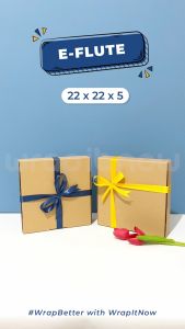 (Isi 20 pcs) Kardus Eflute Die Cut 22x22x5 // eflute dus pizza packing olshop souvenir figura baju hampers mukena pashimna sajadah