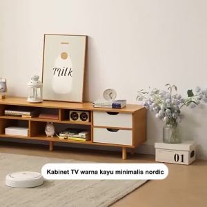 Morning Star Rak TV Jumbo Minimalis Meja TV Kayu MDF Lemari Penyimpanan Persegi Panjang G1A1-1