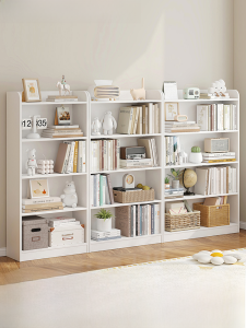 Kids Solid Wood Bookshelf and Storage Shelf Floor Bookcase Living Room Simple Short Storage Cabinet Locker For Home Grid Cabinet