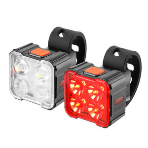 Bike Headlight Cycling Taillight LED MTB Bike Headlight Cycling Tail Lamp Waterproof Type-C USB Rechargeable Bicycle Lantern