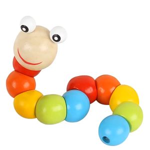 Colorful Wooden  Caterpillar Twisting Worm Toy Early Learning Toys Cognition Funny Gift Mainan