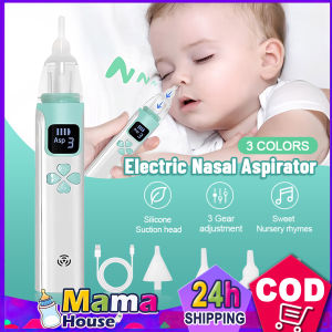 Baby Electric Nasal Aspirator Rechargeable Automatic Nose Cleaner Soft Silicone Low Noise for 3-Speed Adjustment