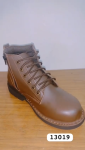 Hammer Kings Exclusive Safety Shoes 13019 High Cut Lace-up with Side Zipper Steel Toe Cap Leather Working Shoes