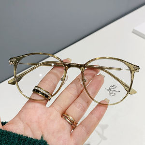 JN IMPRESSION Fashion nose pads version trendy ultra-light TR90 net celebrity retro glasses frame plain style anti-blue light round frame glasses