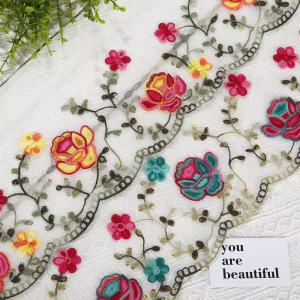 3Yards Lace Embroidery Red Blue Fabric Mesh Lace Trim Ribbons Lace Ribbon Sewing Craft Curtain Barbie Doll Skirt Hem