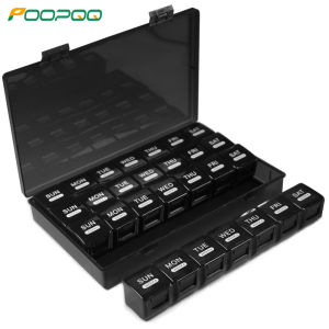Pill Organizer Monthly Moisture-Proof 4 Weeks Pill Box Medicine Organizer One Month Pill Container for Vitamin Supplements