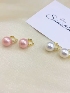 Popular French Earrings Original 925 Italian Sterling Silver Earrings Freshwater Pearl Zircon Fashion Light Luxury Womens Jewelry Birthday Gift