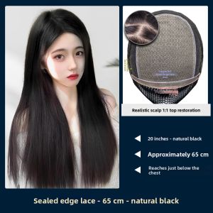 NIANYAO | Straight Black Midpart Real Hair Full Wig Lightweight Seamless