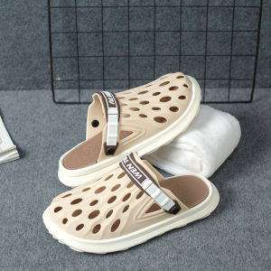 Original Rubber Slippers Summer Outdoor Anti-slip Breathable Toe Cover Beach Sandals Men Thick Bottom Hole Hole Shoes