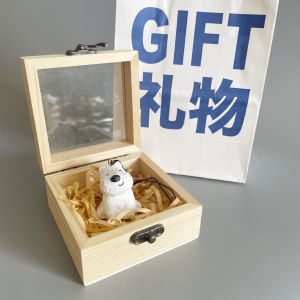 Hand Carved Solid Wood Cute West Highland Mobile Phone Chain Bag Pendant Creative Birthday Gift for Friends Classmates