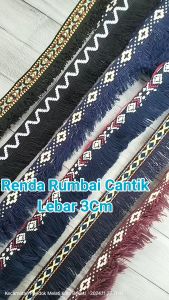 (Per 2 Meter) RDR570 Renda Rajut Rumbai Cantik Lebar 27Cm-3Cm