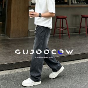 GUJOOCOW | Summer Lightweight Mens Jeans Straight Leg Wide Leg