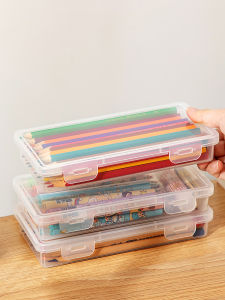 Transparent Pencil Storage Box Stationery Organizer Box Sketching Coloring Pencil Case Childrens Crayons Drawing Sketch Pen Bag