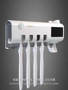 เครื่องบีบยาสีฟัน ที่บีบยาสีฟันอัตโนมัติ ที่แขวนแปรงสีฟัน ที่ใส่หลอดยาสีฟัน อุปกรณ์เก็บแปรงสีฟัน ที่กดยาสีฟัน ที่บีบยาสีฟัน มาพร้อมระบบฆ่าเชื้อด้วย ฆ่าเชื้อแปรงสีฟัน กล่องใส่แปรงสีฟั แบบติดผนัง ติดตั้งง่าย